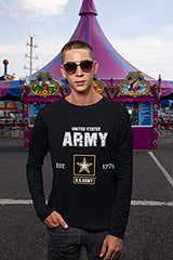 U.S. Army Official Army Logo Comfortable Long Sleeve Shirt #ArmyPride, Black, Small