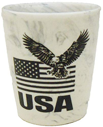 USA Shot Glass with American Flag & Eagle Design for Men & Women | USA Marble Shot Glass | Perfect Souvenir Gift Collection for People who Loves America