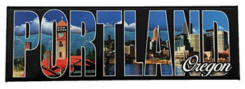 Portland panoramic Skyline fridge magnet Oregon Vintage travel souvenir Gift