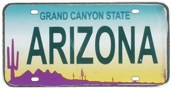 Arizona License Plate Replica Metal Magnet