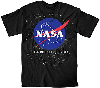 Nasa It Is Rocket Science Logo Youth T-Shirt (Small), Black