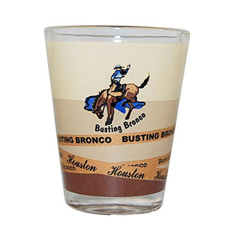 Houston City 3 Tone Matte Busting Bronco Long Lasting Durable Marble Shot Glass