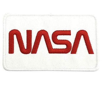 NASA Embroidered Souvenir Patch Iron on White Red Badge for Unisex Men, Women & Kids | Perfect Gift for NASA & Space Lover | Perfect Souvenir Gift Collection