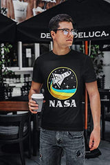 CityDreamShop NASA Retro Rocket-Ship Short Sleeve T-Shirt (Medium) Black