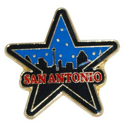 San Antonio Skyline Refrigerator Magnet Shaped Like a Classic Texas Star