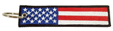 USA Flag Key Chain, 100% Embroidered