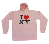 I Love NY New York Hoodie Screen Print Heart Sweatshirt Light Pink XL