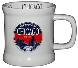 LARGE Chicago Stamp Skyline Designed Embossed Coffee Mug