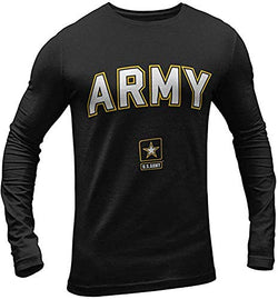 U.S. Army Official Army Logo Comfortable Long Sleeve Shirt #ArmyPride, Black, Small