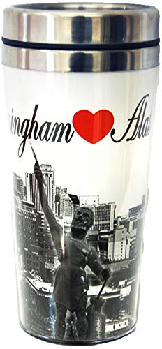 Birmingham Alabama Black and White Designed Travel Mug- Perfect for drinks on the go