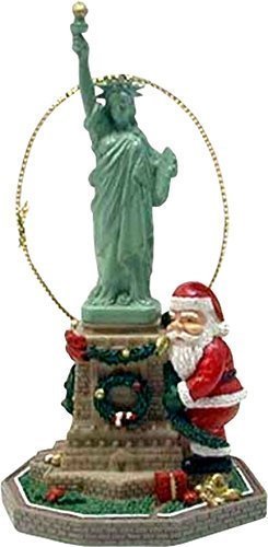 USA Company Santa Hugging Statue of Liberty Christmas Ornament
