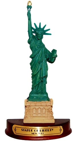 Statue of Liberty 3-D Magnet Wood Base, New York Souvenirs, Fridge Magnets, NY Magnet