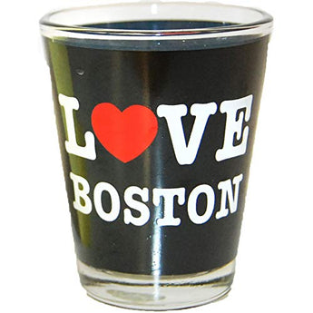 Love Boston City Long Lasting Durable Heavy Base Clear Shot Glass