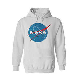 Nasa National Space Administration Logo White Men Women Unisex Hooded Sweatshirt Hoodie-XL