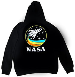 CityDreamShop NASA Retro Rocket-Ship Hooded Sweatshirt (Large)