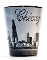 Chicago Illinois Black B & W Skyline Shot Glass ctm