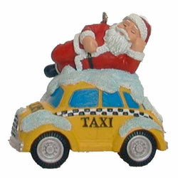 Santa on Taxi NYC Christmas Ornament