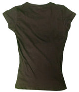 I Love NY New York Womens V-Neck T-Shirt Spandex Heart Black Large