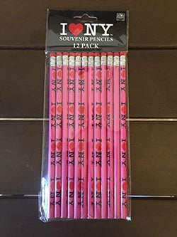Licensed I Love NY Pencils 12 Pack (Pink)