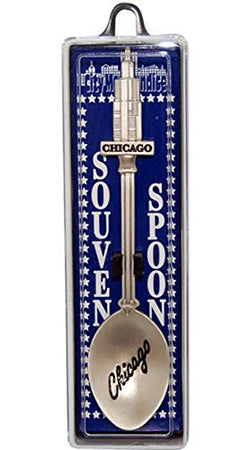 Chicago City Souvenir Spoon Gorgeously Willis Tower Designed Goldtone Metal Spoon for Tea Coffee | Perfect Souvenir Gift Collection