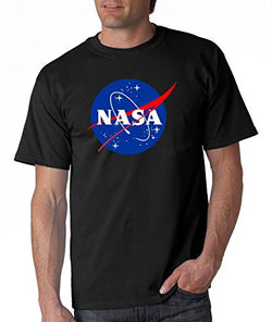 Gildan NASA Meatball Logo White, Blue or Gray T-Shirts (X Large, Black)