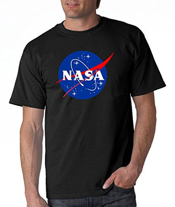 NASA Meatball Logo White, Blue or Gray T-shirts (Large, Black)