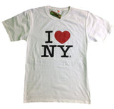 I Love NY New York Short Sleeve Screen Print Heart T-Shirt White Large