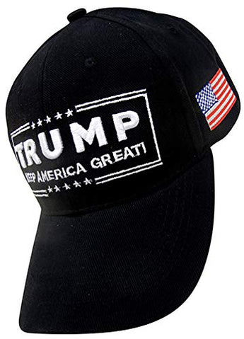Trump Donald Keep America Great 2020 Black Hat with Embroidery on Both Sides
