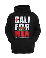 California Republic Design Unisex Hoodie Hooded Sweatshirt, Black, XX-Large