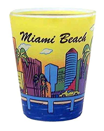 Sunny Miami Florida Yellow Souvenir Shot Glass