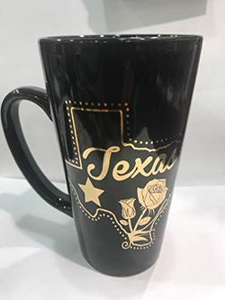 State of Texas Black and Gold Designed Collection of Texas Drinkware and Souvenirs (Java Mug)