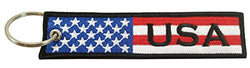 USA Flag Key Chain, 100% Embroidered