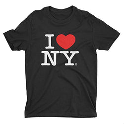 I Love NY New York Short Sleeve Screen Print Heart T-Shirt Black Large