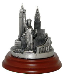 New York City Pewter Skyline Replica Paperweight Monument