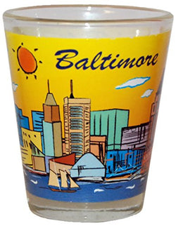 Sunny Baltimore Yellow Souvenir Shot Glass