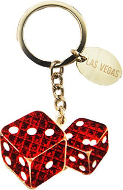 Metal Dice Keychain in Pink or Red- Las Vegas Souvenir Keychains- Las Vegas  online Giftshop- Las Vegas Gift Key Chains