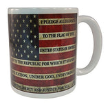 Patriotic USA Flag Funny Coffee Mug Novelty Cup Gift America Pledge of Allegiance
