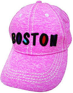 Embroidered Boston Pink Cap | Fashionable Unisex Cotton Adjustable Distressed Boston City Baseball Cap | Cap for Dad | Perfect Souvenir Gift for Men, Women & Kids