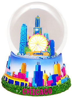 Collection of City and States Detailed 65mm Snow Globes (Chicago)