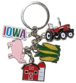 State of Iowa 5 Charm Keychain