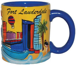 Fort Lauderdale Florida Hand Painted 11 Ounce Coffee Mug- Featuring the skyline of Fort Lauderdale