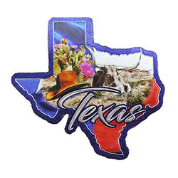 Texas State Shaped Collage Super Magnetic Foil Refrigerator Magnet
