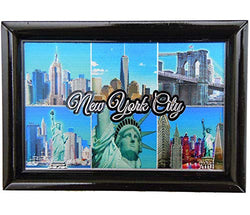 New York City Black Picture Frame with Skyline & Statue of Liberty Design | Rectangular Photo Frame for Men & Women | Perfect Souvenir Gift for NY City Lover