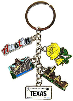 Austin Texas 5 Charm Souvenir Keychain