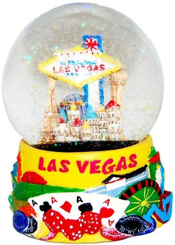 Great Places To You Las Vegas Glitter Snow Globe - Yellow 65MM