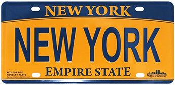 New York Car License Plate. The Empire State City. Novelty License Plate