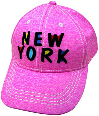 Embroidered New York Pink Cap - Fashionable Unisex Cotton Adjustable Distressed New York City Baseball Cap - Cap for Dad - Perfect Souvenir Gift for Men, Women & Kids