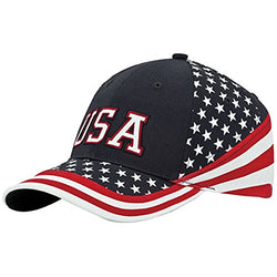 MG Washed Cotton Twill Stars & Stripes USA Ball Cap Hat  USA Flag Cap