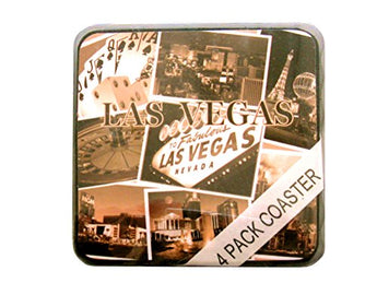 Las Vegas Set of 4 Collage of Las Vegas Designed Drinkware Coasters
