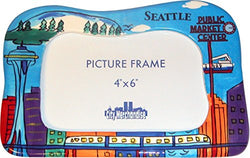 CityDreamShop Seattle Hand Painted Designer 4x6 Picture Frame of the Iconic Seattle Skyline